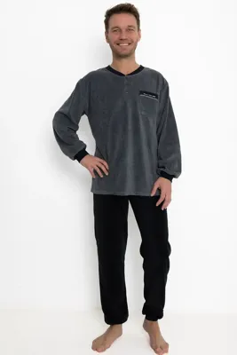 Outfitter Fleece heren pyjama - Warme winter mannen pyjama