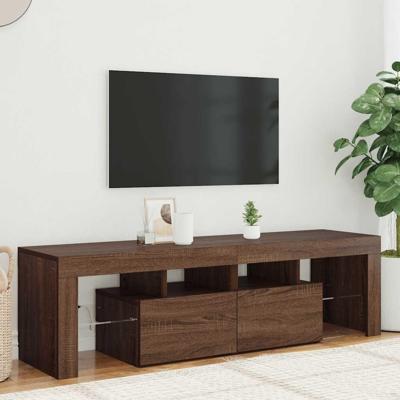 Tv-meubel LED-verlichting 140x36,5x40 cm bruin eikenkleur