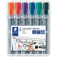 Staedtler 356 B WP6 Flipchartmarker Lumocolor® flipchart marker 356 B 2 - 5 mm Zwart, Blauw, Rood, Groen, Oranje, Lila 6 stuk(s) - thumbnail