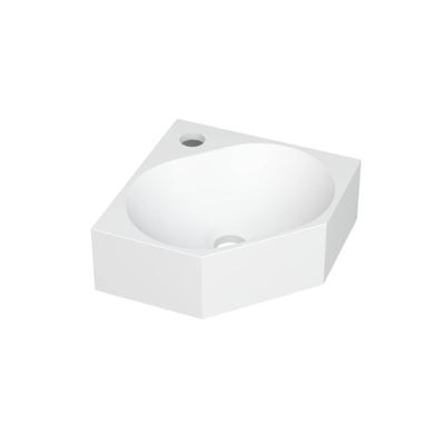 INK - Hoekfontein Polystone met 1 Kraangat - 270x270x100 mm - Mat Wit