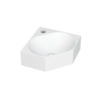 INK - Hoekfontein Polystone met 1 Kraangat - 270x270x100 mm - Mat Wit - thumbnail