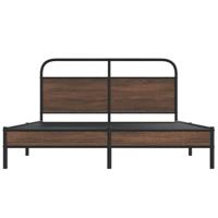 Bedframe zonder matras bewerkt hout bruin eikenkleur 160x200 cm - thumbnail
