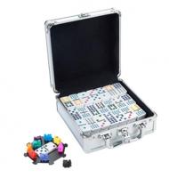 Engelhart Domino dubbel 12 mexican train in aluminium koffer - thumbnail