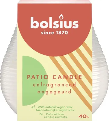 Bolsius buitenkaars patio wit