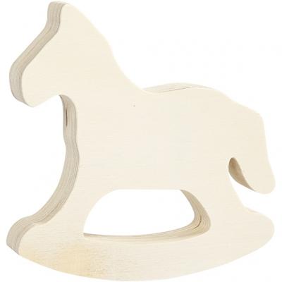 Creotime mini hobbelpaard triplex unisex 13,5 x 13 cm Creotime mini hobbelpaard triplex unisex 13,5 x 13 cm