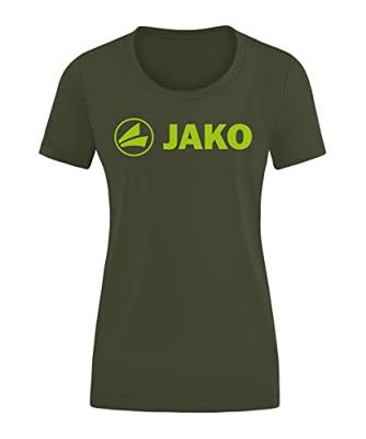 JAKO 6160D T-Shirt Promo Dames - Kaki/Fluogroen - 34