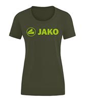 JAKO 6160D T-Shirt Promo Dames - Kaki/Fluogroen - 34 - thumbnail