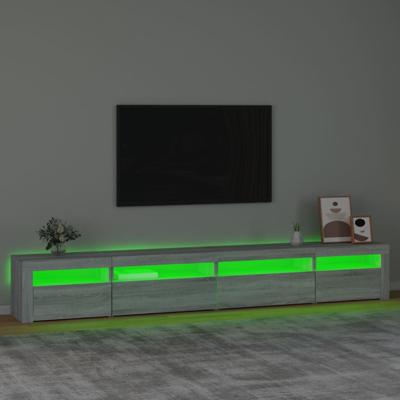 Tv-meubel met LED-verlichting 270x35x40 cm grijs sonoma eiken