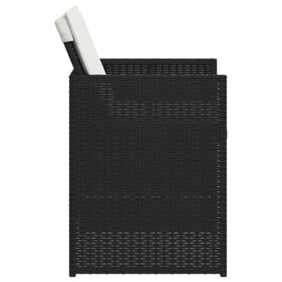 Tuinstoelen 4 st met kussens poly rattan zwart - thumbnail