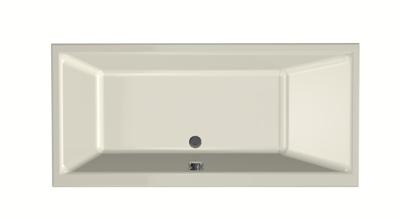 Xenz Kristal Ligbad - 160x75x48 - afvoer Midden - acryl - pergamon 6984-02