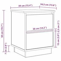 Nachtkastje 2 pcs Sonoma eiken 39 x 34.5 x 50 cm Bewerkt hout - thumbnail