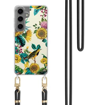 Samsung Galaxy S24 hoesje met zwart koord - Sunflowers Samsung Galaxy S24 hoesje met zwart koord - Sunflowers