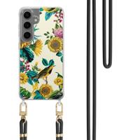 Samsung Galaxy S24 hoesje met zwart koord - Sunflowers - thumbnail