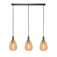 Freelight Hanglamp Dorato 3 lichts L100 cm zwart goud - thumbnail