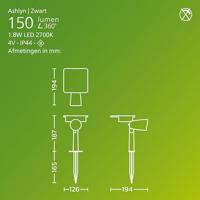 Philips LED 929004632501 Ashlyn Staande lamp op zonne-energie LED LED vast ingebouwd 1.4 W Zwart - thumbnail