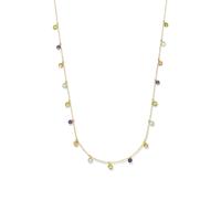 Ketting Geelgoud topaas, amethyst en citrien 42 - 45 cm - thumbnail