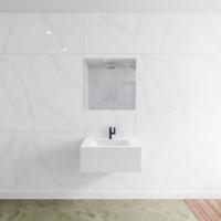 Badkamermeubelset Mondiaz LAGOM 70 cm Gecentreerde Waskom Solid Surface Met 1 Kraangat Mat Wit (1 lade) - thumbnail