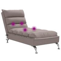 Massage chaise longue met kussens stof taupe - thumbnail