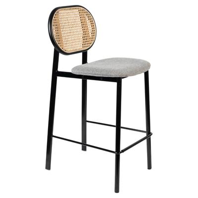 Zuiver Barstoel 'Spike' Rotan, kleur Grijs (zithoogte 65cm)