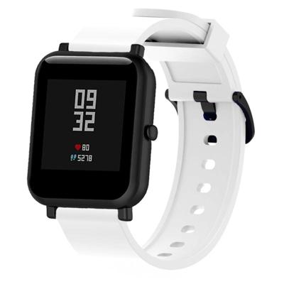 Siliconen glossy sport polsband voor Huami Amazfit bip Lite versie 20mm (wit)