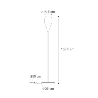 QAZQA Moderne vloerlamp zwart met smoke glas - Drop QAZQA Moderne vloerlamp zwart met smoke glas - Drop