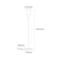 QAZQA Moderne vloerlamp zwart met smoke glas - Drop - thumbnail