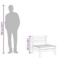 Tuinmiddenbanken 4 st massief grenenhout wit - thumbnail