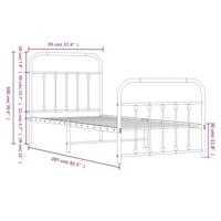 Bedframe met hoofd- en voeteneinde metaal wit 90x200 cm - thumbnail