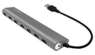 LogiLink UA0308 USB 3.2 Gen 1-hub 7 poorten Grijs