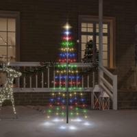Vlaggenmast kerstboom 108 LED's meerkleurig 180 cm - thumbnail