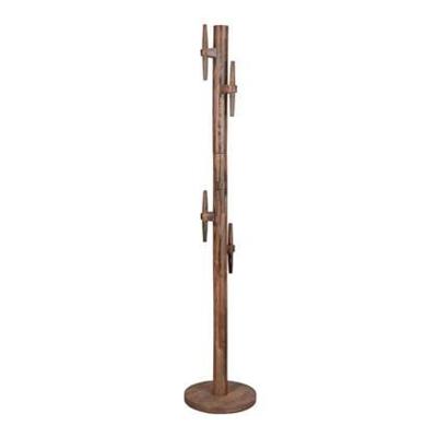 Dutchbone Staande Kapstok 'Jakub' Met 5 haken, Mangohout, kleur Bruin