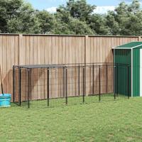 VidaXL Hondenkennel 330x110x110 cm staal zwart - thumbnail