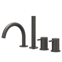 Badrandcombinatie IVY Concord 4-gats Mengkraan Met Uittrekbare Handdouche Draaibare Uitloop RVS316 Geborsteld Carbon Black PVD - thumbnail