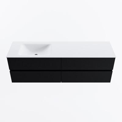 MONDIAZ VICA 160cm badmeubel onderkast Urban 4 lades. Wastafel CLOUD links 1 kraangat, kleur Talc.