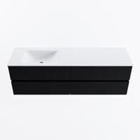 MONDIAZ VICA 160cm badmeubel onderkast Urban 4 lades. Wastafel CLOUD links 1 kraangat, kleur Talc. - thumbnail