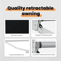 VidaXL Inklapbaar zonnescherm zwart 350 x 250 cm stof - thumbnail