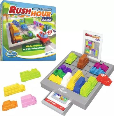 ThinkFun - Rush Hour Junior - Logicaspel - Puzzel - Verkeersopstopping - 40 uitdagingen 4 niveaus - 1 speler of ouder dan 5 jaar - Ravensburger - 76604