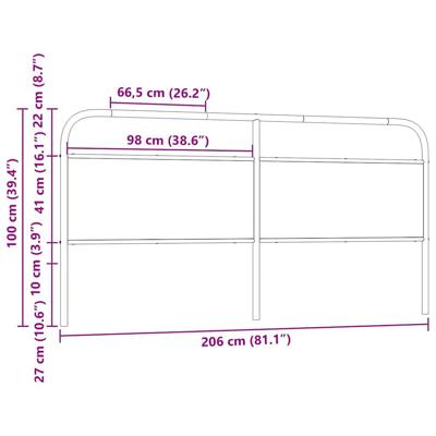 Hoofdbord 200 cm staal en bewerkt hout sonoma eikenkleurig - thumbnail