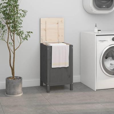 Wasmand 44x44x76 cm massief grenenhout grijs Wasmand 44x44x76 cm massief grenenhout grijs