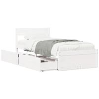 Bedframe zonder matras massief grenenhout wit 140x200 cm - thumbnail
