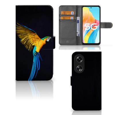 OPPO Reno8 T 5G | Telefoonhoesje | Met pasjeshouder | Papegaai