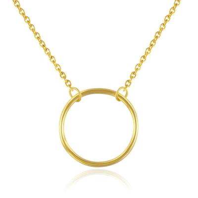 Elenza Goudkleurige Ketting met Cirkel Hanger in 925 Sterling Zilver