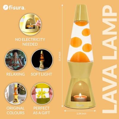 Waxinelicht Lavalamp - Geel Met Gele Lava Waxinelicht Lavalamp - Geel Met Gele Lava