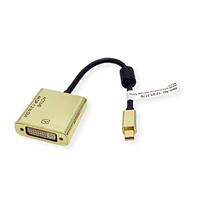 ROLINE GOLD 4K Mini DisplayPort/DVI Adapter, Actief, v1.2, Mini DP Male - DVI Female - thumbnail