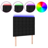 Hoofdbord LED 144x5x118/128 cm stof zwart - thumbnail