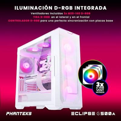 Phanteks Eclipse G500A Midi-tower PC-behuizing, Gaming-behuizing Wit - thumbnail