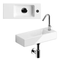 Clou InBe fonteinset 46x19x9cm nr4 inclusief kraan plug en sifon keramiek Wit IB/03.03096 - thumbnail