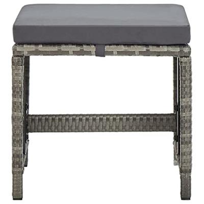 Tuinkrukken 4 st met kussens poly rattan grijs