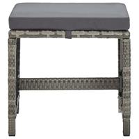 Tuinkrukken 4 st met kussens poly rattan grijs - thumbnail