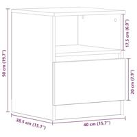 Nachtkastje 2 pcs Zwart eiken 40 x 40 x 50 cm Bewerkt hout - thumbnail